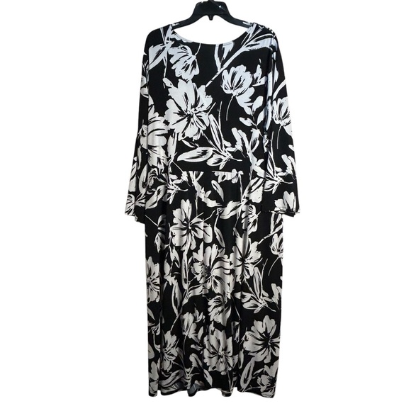 NEW Investments Soft Separates Womens 3X Dress Midi Faux Wrap Jersey Knit Floral - Picture 3 of 13